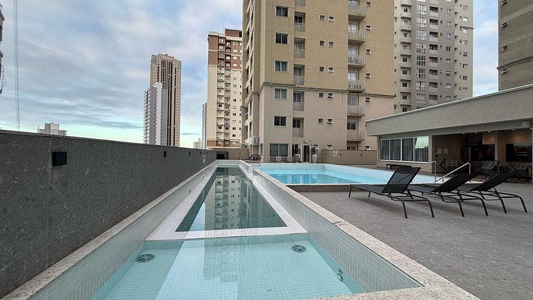 Apê 18º andar | Churrasqueira vista mar + Piscina